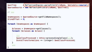 41
Static reﬂection is created from the AST
(goaop/parser-reﬂection)
 