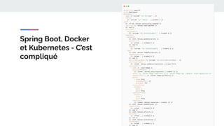 Spring Boot, Docker
et Kubernetes - C’est
compliqué
 