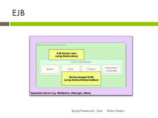 EJB




      Spring Framework - Core   Dmitry Noskov
 