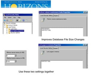 Improves Database File Size Changes
Use these two settings together
 