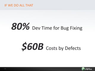 6969
IF WE DO ALL THAT
80% Dev Time for Bug Fixing
$60B Costs by Defects
 