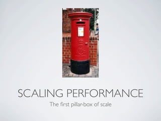 SCALING PERFORMANCE
    The ﬁrst pillar-box of scale
 