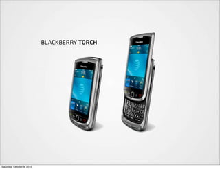 BLACKBERRY TORCH




Saturday, October 9, 2010
 