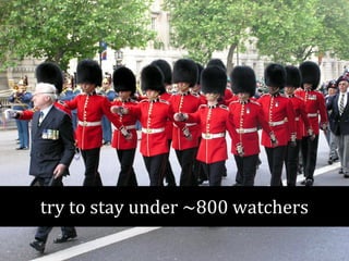 try to stay under ~800 watchers 
 
