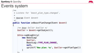 Symfony @ OpenSky
Events system
 