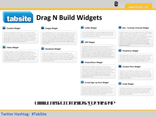 Using  DDrag N Build Widgets and  Twitter Hashtag:  #TabSite www.TabSite.com/widget_details.php 