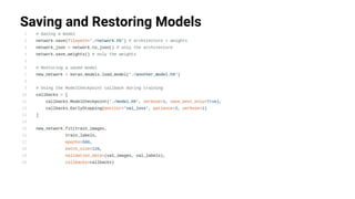 Saving and Restoring Models
 
