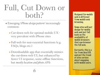 Mobile Web Evolution - Rich Mobile Applications and Real-time Web UX