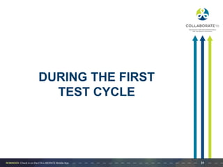 DURING THE FIRST
TEST CYCLE
31
 