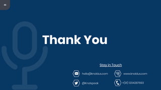 44
Thank You
www.knoldus.com
+(91) 1204287693
hello@knoldus.com
@Knolspeak
Stay in Touch
 