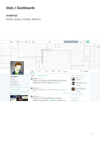 149
Stats / Dashboards
EXAMPLES
Twitter, Quora, LinkedIn, Medium
 