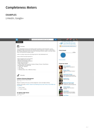 42
Completeness Meters
EXAMPLES
LinkedIn, Google+
 