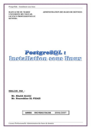 PostgreSQL sous linux
