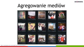 http://iconosquare.com/viewer.php#/tag/biegniepodleglosci/
Agregowanie mediów
 