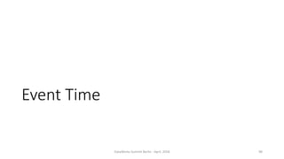 Event Time
DataWorks Summit Berlin - April, 2018 98
 
