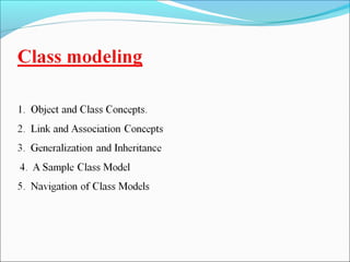 Unit  1( modelling concepts & class modeling)