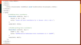 Working with Data and built-in functions of PHP