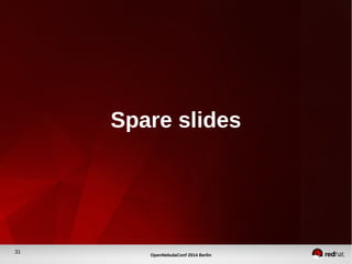 Spare slides 
31 OpenNebulaConf 2014 Berlin 
 
