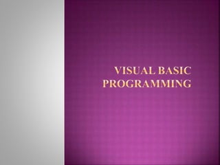 Visual basic programming