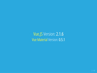 Vue.JS Version: 2.1.6
Vue Material Version: 0.5.1
2 / 48
 
