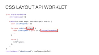CSS LAYOUT API WORKLET
 