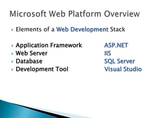 Why Should I Learn ASP.NET?Aside from being more powerful, robust, flexible, and feature-rich than its competitors, the numbers speak for themselves. Today's Monster.com numbers look like this:Search in San Diego alone:.NET – 119 JobsPHP – 48 JobsJSP – 35 JobsColdFusion – 9CGI – 6 JobsThat’s the beauty of .NET. Not only are you tied to ASP.NET, but because you’re essentially learning a full blown programming language anyway, you can explore opportunities in Windows, Mobile, TabletPC, Component, and Web Services development. SharePoint & CRM 