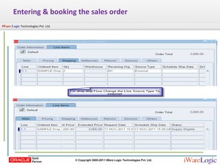 Entering & booking the sales order 