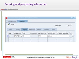 Entering and processing sales order 