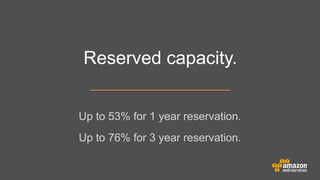 Reserved capacity.
Up to 53% for 1 year reservation.
Up to 76% for 3 year reservation.

 