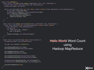 Hello World Word Count
        using
 Hadoop MapReduce
 