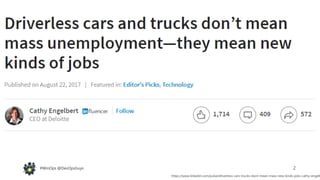 2#WinOps @DevOpsGuys#WinOps @DevOpsGuys
https://www.linkedin.com/pulse/driverless-cars-trucks-dont-mean-mass-new-kinds-jobs-cathy-engelb
 