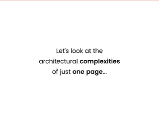 Let's look at the
architectural complexities
of just one page...
 