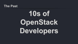 The Past
10s of
OpenStack
Developers
 