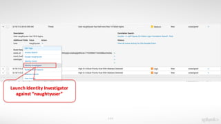 149
Launch	
  Identity	
  Investigator	
  
against	
  “naughtyuser”
 