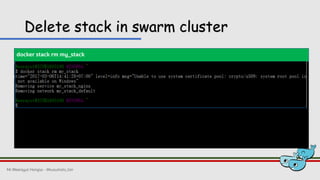 Scale up/down service in swarm cluster
docker service scale nginx=3
Mr.Weerayut Hongsa - @kusumoto_ton
 