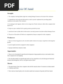 Swot Analysis of Amul