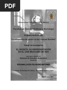 El Incesto, Su Representación en El Cine Mexicano de 1933 - Roxana Foladori