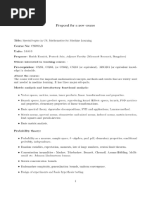 Proposal For A New Course