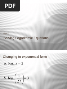 Solving Logarithmic Equations Part 2