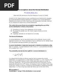 Misconceptions Normal Distribution