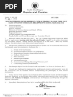 Policy Guidelines on Kto12 Curriculum
