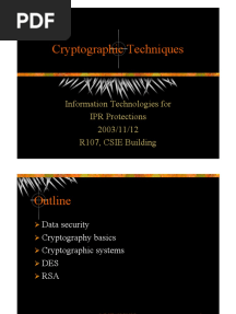 Cryptographic Techniques PDF