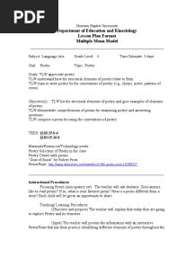 Multiple Menu Lesson Plan
