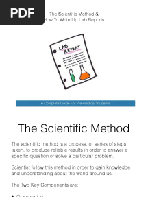 The Scientific Method and How To Write Up Lab Reports