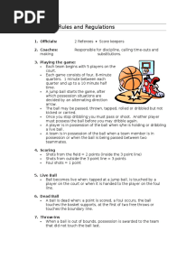 Basketball Rules and Regulations 1