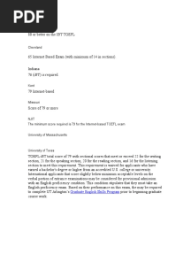 TOEFL Minm. Score Requirement