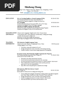 CV Shizheng Zhang