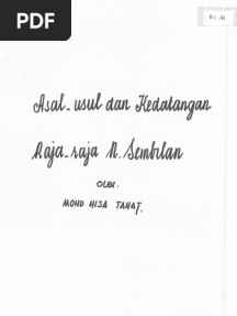 History and Origins of The Rulers of Negeri Sembilan