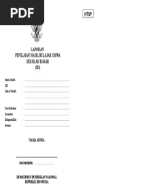Sampul Raport SD Catatan Tanpa Halaman KTSP