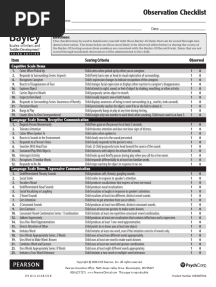 Observation Checklist: Item Scoring Criteria Observed